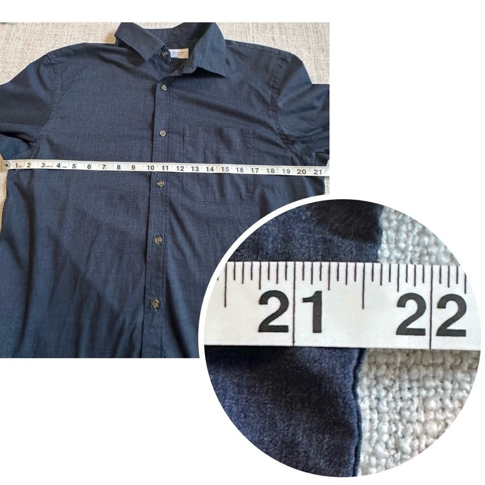 OLD NAVY Everyday Shirt Long Sleeve Regular Fit Top Button Down Navy Men's M - Picture 11 of 13